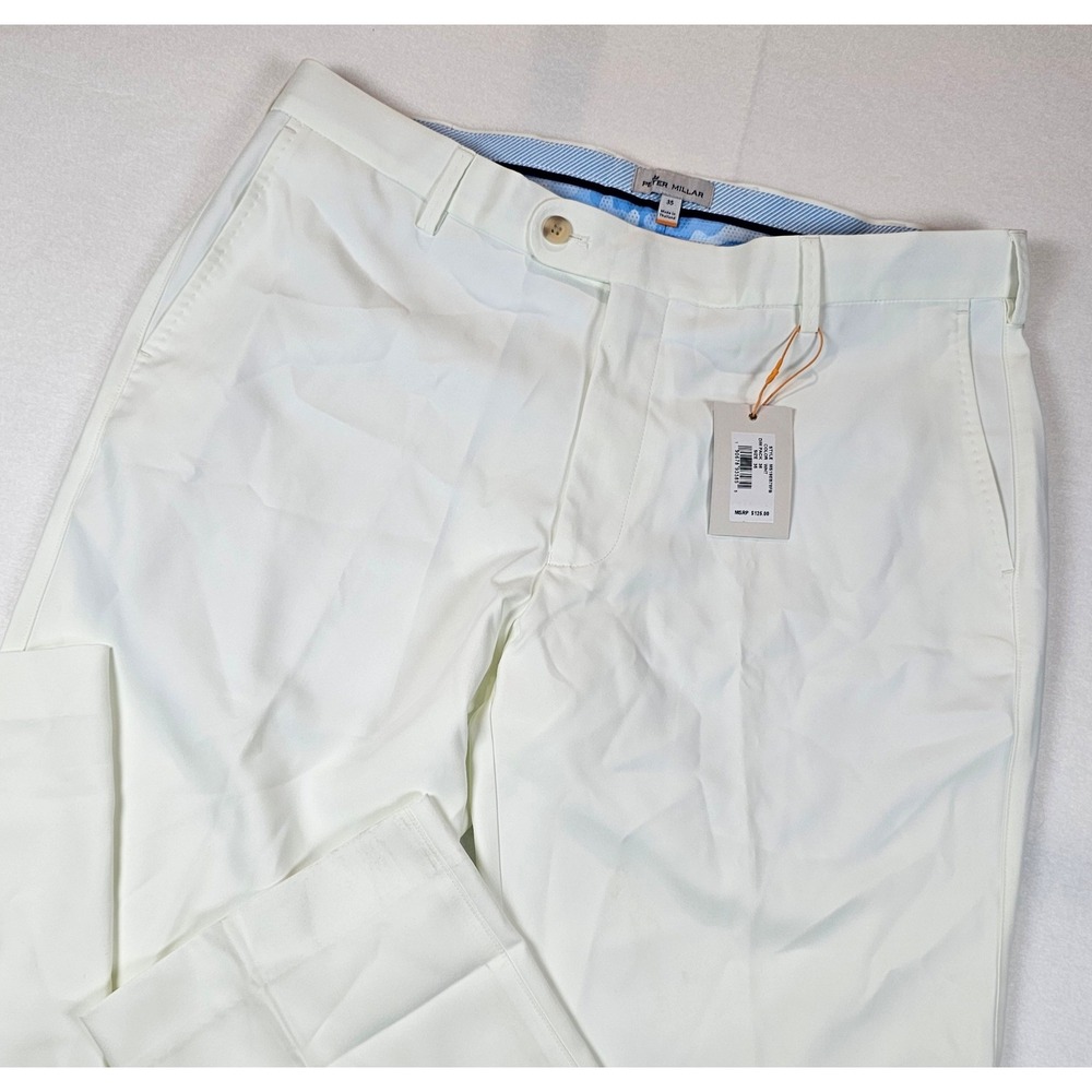 Peter Millar Crown Sport White Performance‎ Golf Pants Trousers Mens 35x34 read